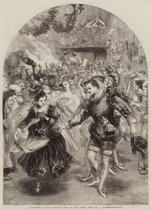 Navidad en el Salón Baronial en los Tiempos Antiguos de John Gilbert