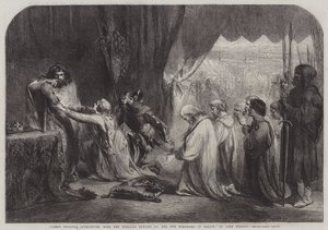 La reina Felipa intercediendo con su esposo Eduardo III por los burgueses de Calais de John Gilbert