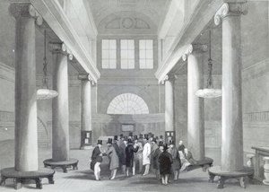 Bolsa de valores, grabado por Henry Melville, c.1842
