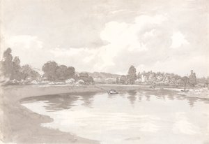En el río Wye con las ruinas del castillo de Wilton en un recodo del río de John Glover