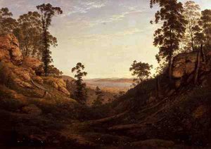 El río Derwent y Hobart Town, Tasmania de John Glover