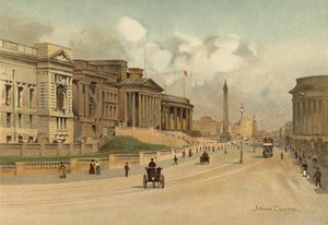 Liverpool: William Brown Street, Technical School, Museum and Free Library (litografia en color) de John Glynn