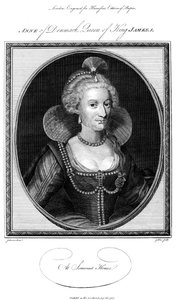 Ana de Dinamarca 1574-1619, reina consorte del Rey Jacobo I, 1786