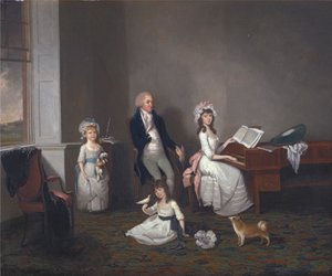 John Richard Comyns de Hylands, Essex, con sus hijas de John Greenwood