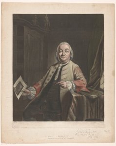 Retrato de Simon Fokke con la huella del saqueo de la casa de Gerrit Hagedooren, 1751