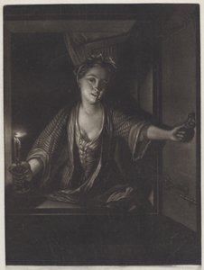 Niña con una Vela de John Greenwood after Nicolaas Verkolje