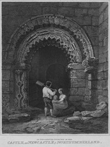 Una Puerta Ornamentada en el Castillo, en Newcastle, Northumberland, 1814 de John Greig