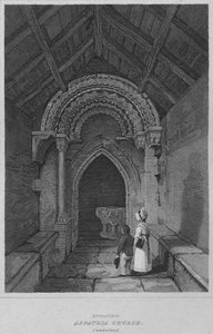 Entrada a la iglesia de Aspatria, Cumberland, 1814