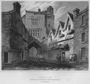 Entrada al Castillo Garth Newcastle, Northumberland, 1814 de John Greig