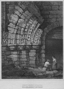Restos de la entrada oeste a la iglesia de la abadía de Kelso, 1814 de John Greig