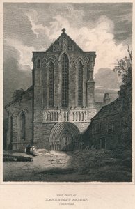 Frente oeste de la Abadía de Lanercost. Cumberland, 1814 de John Greig