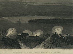 Atravesando las baterías rebeldes en Vicksburg, c.1863 de John Hamilton