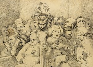 Personajes Literarios Reunidos Alrededor del Medallón de Shakespeare de John Hamilton Mortimer