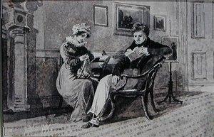 Una pareja en su sala de estar de John Harden