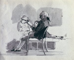 Un padre leyendo a sus hijos de John Harden