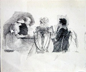 Una Reunión en una Mesa (detalle) de John Harden