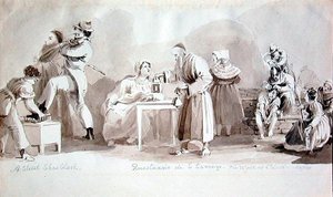 Un Limpiabotas en la Calle, Questuario de S. Lorenzo y el Muro de St. Lucia, Nápoles de John Harden