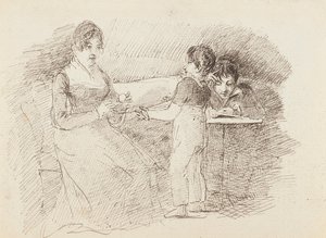 Niño sosteniendo lana, 1843 de John Harden