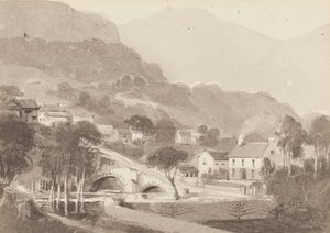 Puente de Brathay y Viejo Brathay, Distrito de los Lagos, Cumbria, 1820 de John Harden