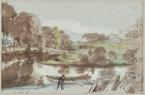 Brathay Hall desde el Este, Distrito de los Lagos, Cumbria, 1810 de John Harden