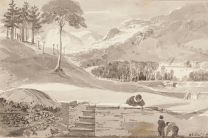 Campo de Brathay, Distrito de los Lagos, Cumbria, 1819 de John Harden