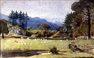 Langdale desde la orilla norte de Windermere de John Harden