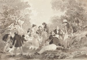 Picnic junto al lago, 1825 de John Harden