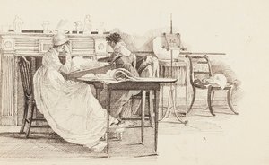 Leyendo junto a la chimenea, 1805