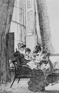 Tres mujeres en un interior georgiano, 24 de mayo de 1823 de John Harden