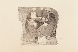 Dos mujeres leyendo a la luz de una lámpara, 1804 de John Harden