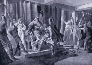 Intento de asesinato del Rey Edwin de Northumbria AD 626 de John Harris Valda