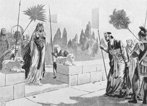 Cleopatra visita a Herodes, c 33 a.C. (litografía)