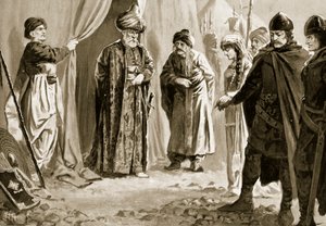 Iván Shishman III entrega a su hermana al Sultán Murad I, 1366 de John Harris Valda