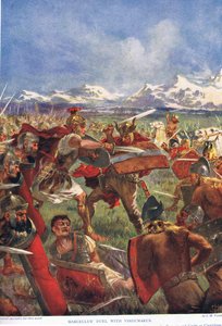Duelo de Marcelo con Virdumarus, ilustración de 