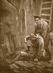 El soldado T. Doswell rescatando a un oficial de una mina donde yacía inconsciente de John Harris Valda