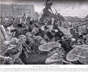 La batalla de Aquae Sextiae, 102 a.C., ilustración de 