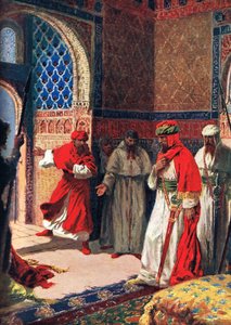 El último consejo de Boabdil en la Alhambra, 1492, ilustración de 