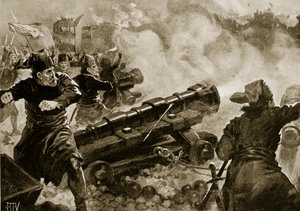El sitio de Constantinopla por los turcos, ilustración de 