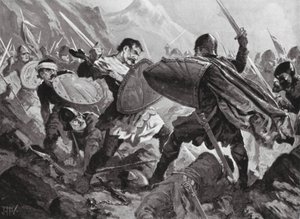 El zar Miguel Shishman de Bulgaria muere en la batalla de Velbuzhd de John Harris Valda