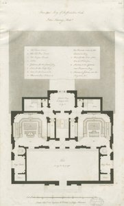 Stafford - Plano del piso principal del Shire Hall: grabado, nd [1794-1798] de John Harvey