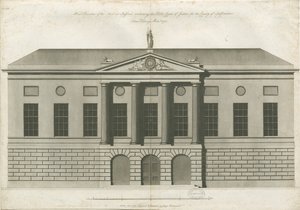 Stafford - Shire Hall: grabado al aguatinta de John Harvey