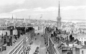 Liverpool desde el Ayuntamiento, mirando al sur, grabado por John Rogers, c.1830 de John Harwood
