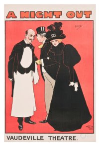 Una noche fuera. Teatro de Vaudeville / J. Hassall / Cartel, 1897 de John Hassall