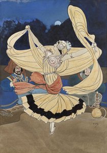Bailarina de cuchillos (gouache) de John Hassall