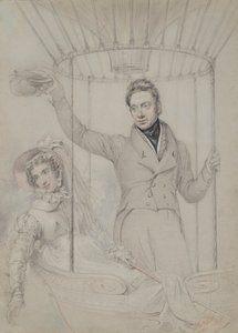 George Graham y su esposa, Margaret, ascendiendo en globo, Londres, 1823