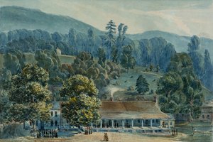 Comedor y Oficinas de Escenario en White Sulphur Springs, 1832