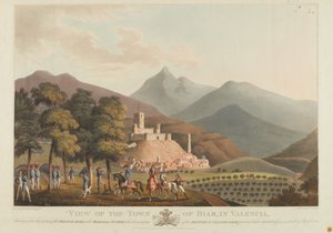 Vista de la ciudad de Briar, Valencia, grabado por Dubourg, 1814