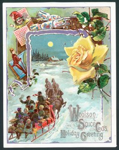 Tarjeta de Navidad de la Compañía Woolson Spice