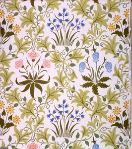 Diseño de papel tapiz de celidonia, finales de 1896