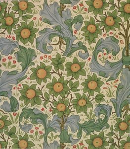 Papel tapiz de huerto, diseñado por John Henry Dearle (1860-1932) para Morris and Company, 1899